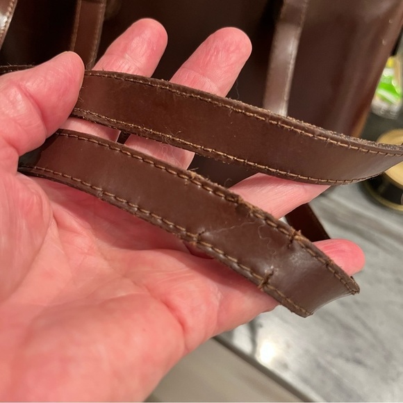 Preswick & Moore Split Cowhide Leather Structured Shoulder Tote Made in Italy - Picture 13 of 16